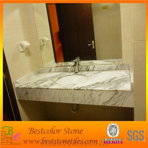 Volakas White Marble Vanitry Tops for Bathroom Work Table