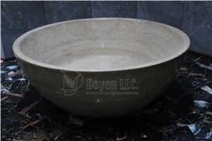 Desert Rose Honed Travetine Round Bathtub, Desert Rose Marble Bathtubs