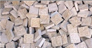 G350 Yellow Granite Cobble Stone, Cube Stone