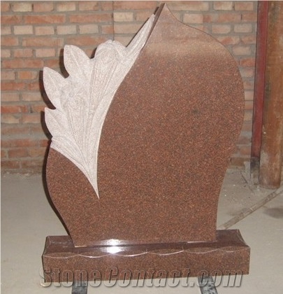 Red Granite Grave Tombstone, Monument