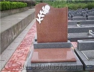 Red Granite Grave Tombstone, Monument