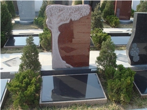 Red Granite Grave Tombstone, Monument