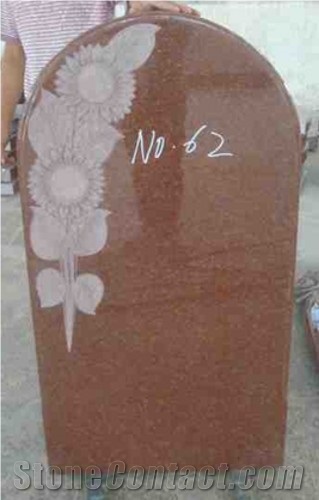 Red Granite Grave Tombstone, Monument