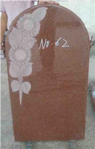 Red Granite Grave Tombstone, Monument