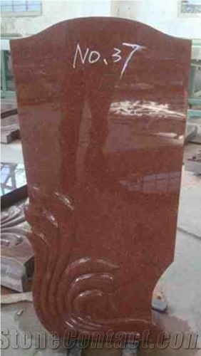Red Granite Grave Tombstone, Monument