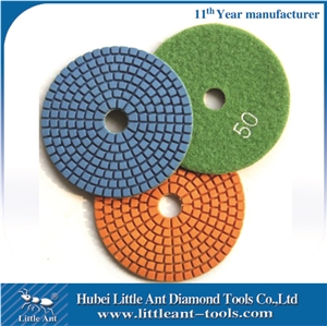 China 4 Inch Velcro Diamond Resin Pads for Polishing Granite