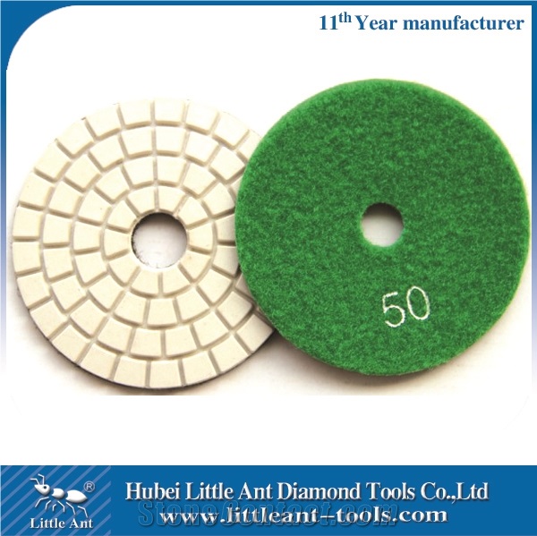 Granite 4 Inch Diamond Veclro Flexible Wet Polishing Pads
