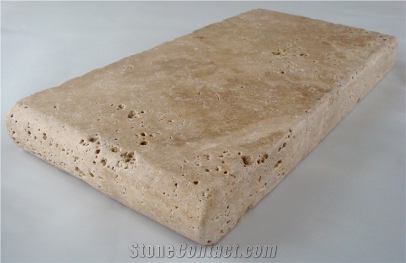 Classic Light Travertine Tumbled Pool Coping