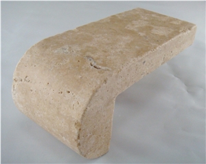 Classic Light Travertine Tumbled Remodel Edge Pool Coping