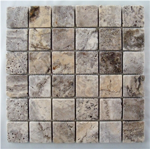 Silver Travertine Tumbled Mesh Backed Sheets