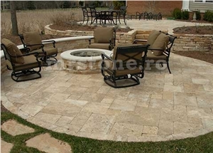 Noce Travertine Tumbled French Pattern Pavement
