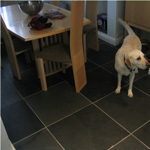 Natural Black Slate Flooring Tiles, Black Flooring Slate, Jiujiang Black Slate