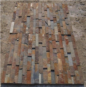 Cheap S1120 Rusty Slate Culture Stone for Wall Cladding, Yellow Slate Wall Cladding