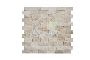 Bottocuno Split Face, Beige Travertine, Denizli Beige Travertine Mosaic Bottocuno Split Face, Beige Travertine, Denizli Beige Travertine Mosaic
