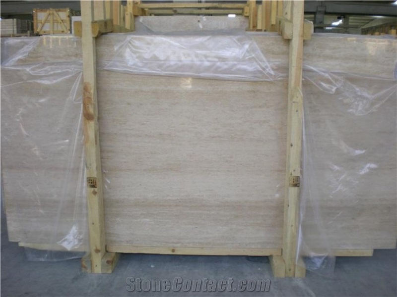 Classic Travertine Vein Cut Polished Slab,