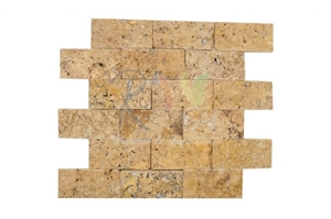 Gold Split Face Mosaic,Gold Travertine