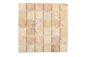 Gold Tumbled Mosaic, Gold Travertine Tumbled Mosaic