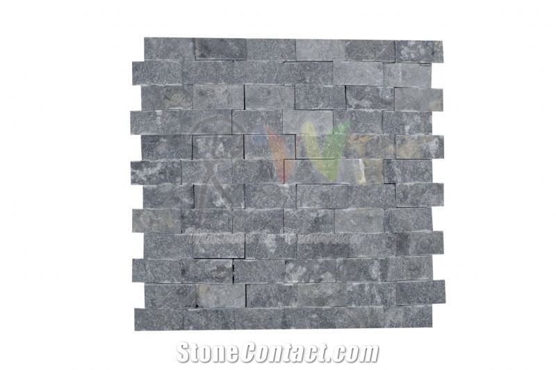 Split Face Black Marble Mosaic