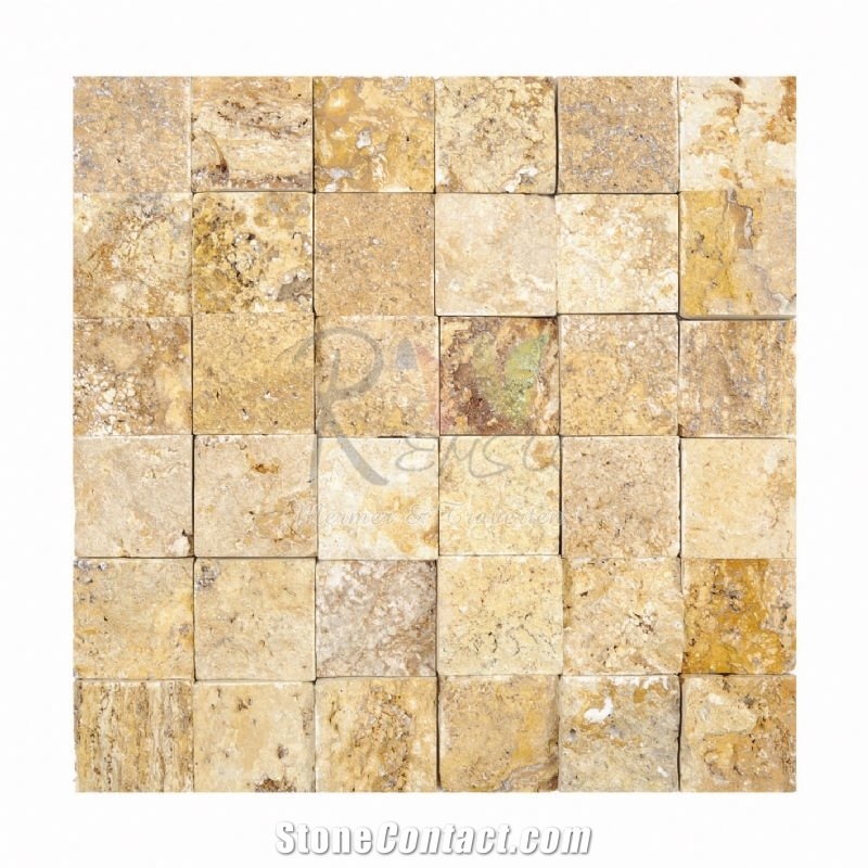 Travertine Gold Split Face Mosaic