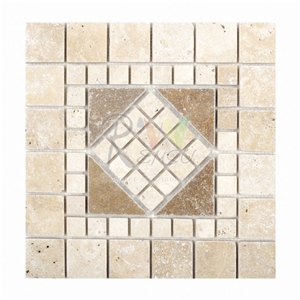 Travertine Mosaic Floor Medallion, Classic Beige Travertine Floor Medallion, Denizli Classic Beige Travertine Floor Medallions Travertine Mosaic Floor Medallion, Classic Beige Travertine Floor Medallion, Denizli Classic Beige Travertine Floor Medallions