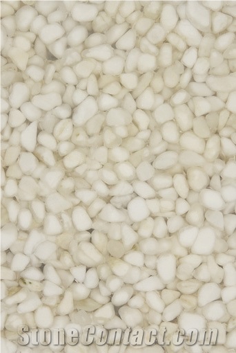 Sunshine White Pebble Stone Artificial Slab