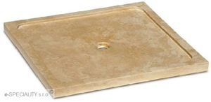 Luxury Shower Tray Made Of Travertine, Classic Beige Travertine Shower Trays