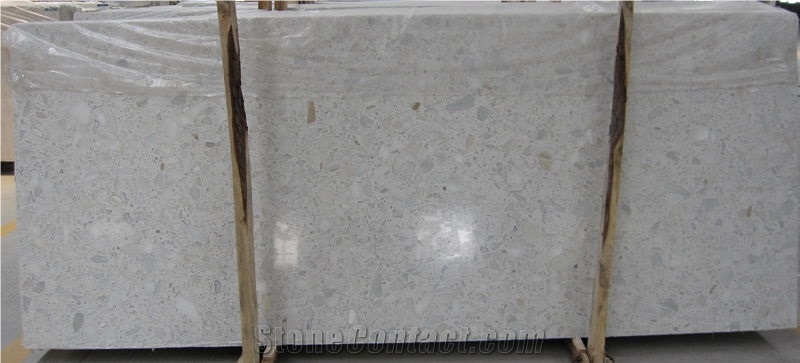 Big Crystal White Artificial Agglomerated Marble
