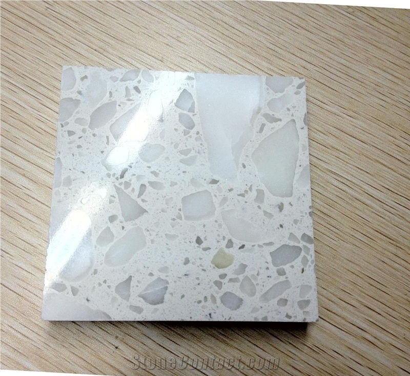 Big Crystal White Artificial Agglomerated Marble