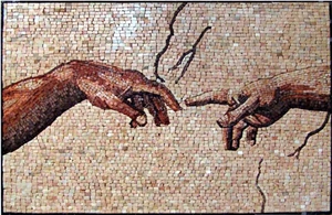 Creation Of Adam by Michelangelo Mosaic Tile