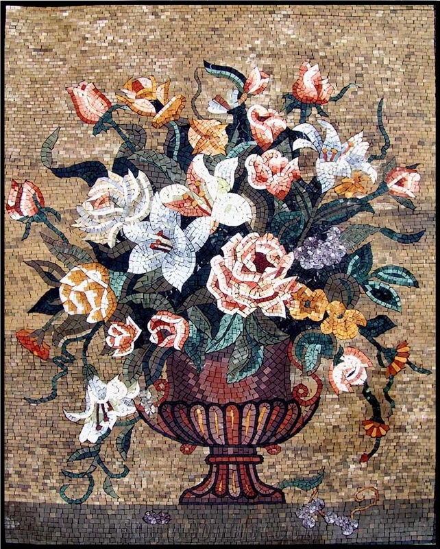 Floral Arrangement Mural Tile Decor