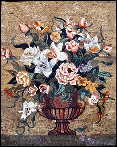 Floral Arrangement Mural Tile Decor Floral Arrangement Mural Tile Decor