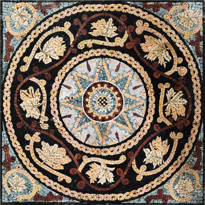 Mosaic Stone Art Floor Medallion
