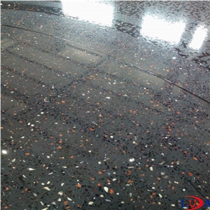 600x600 Black Sparkle Quartz Tiles