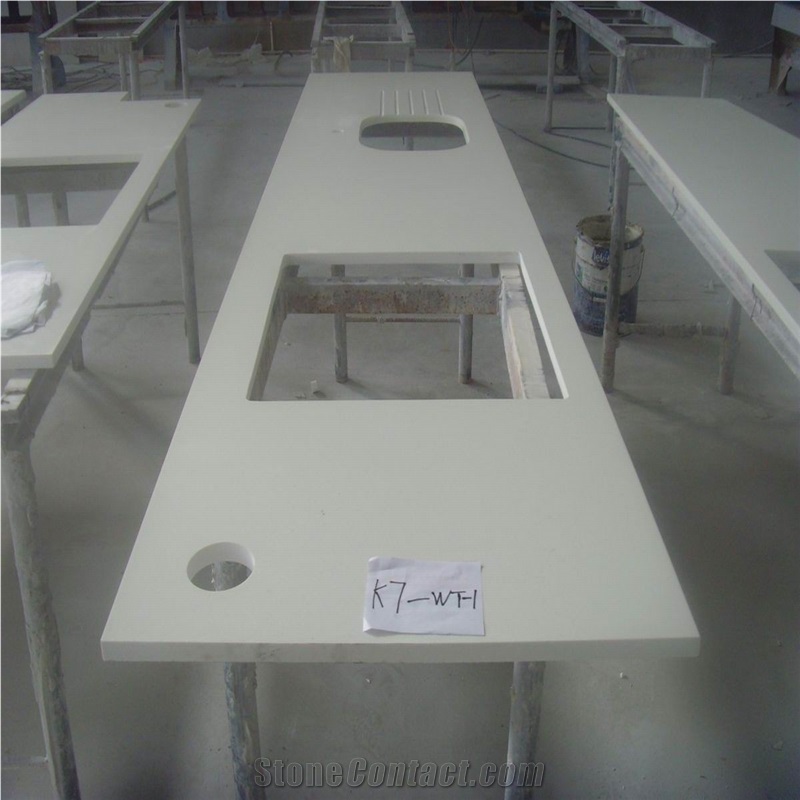 Chinese Snow White Quartz Stone Countertops