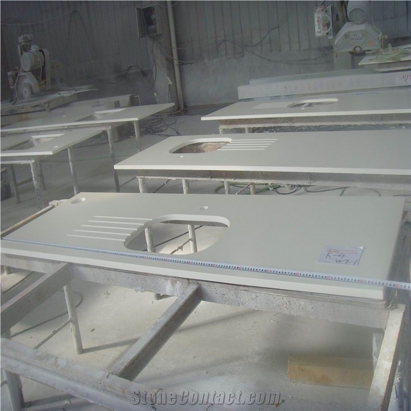 Chinese Snow White Quartz Stone Countertops
