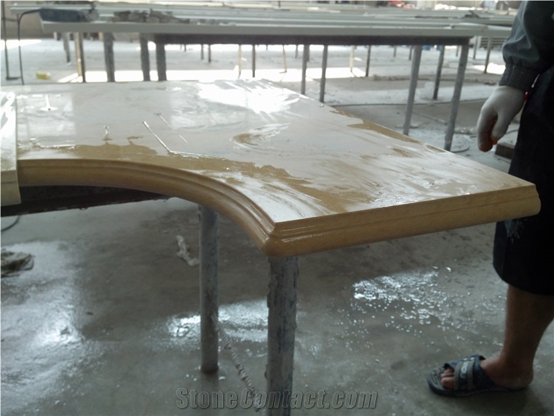 Laminated Quartz Stone Counter Tops, Yellow Kitchen Countertops