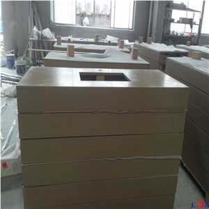 Man-Made Stone Bathroom Countertops, Yellow Bathroom Countertops
