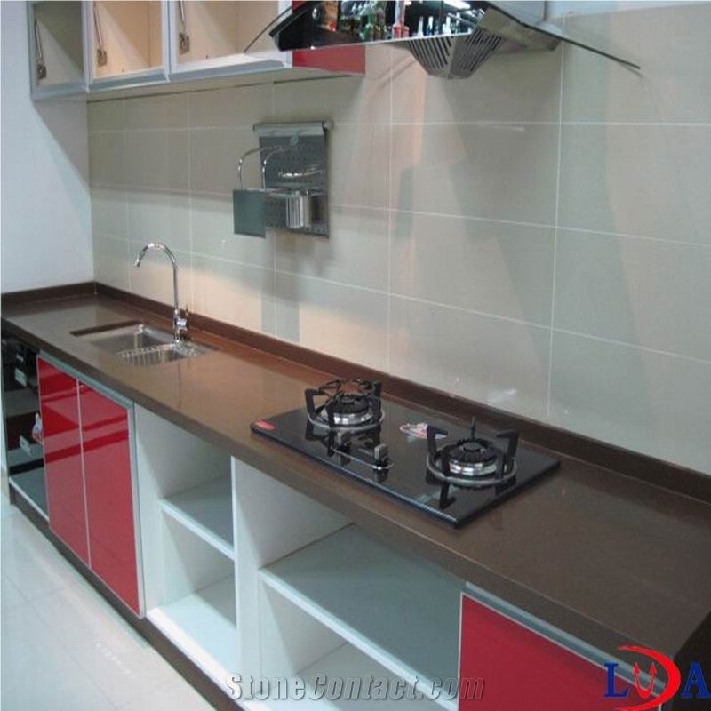 Quartz Stone Kitchen Countertops, Black Quartz Stone Kitchen