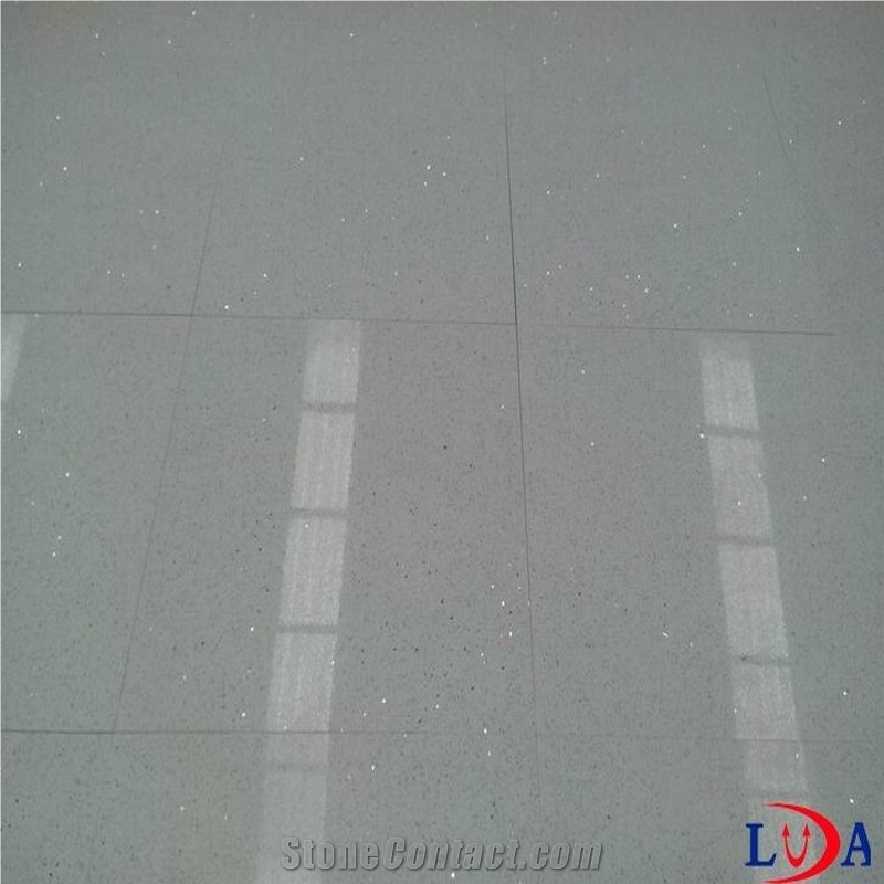 White Mirror Fleck Quartz Tiles