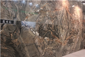 Fire Granite Slabs, Brazil Brown Granite