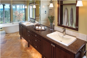 Brown Granite Bathroom Countertops