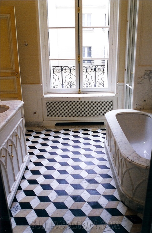 Bianco Carrara Marble Bathroom Design