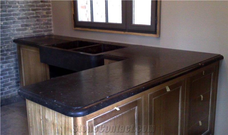 Pierre Bleue Belge - Pierre Bleue Du Hainaut Countertop, Pierre De Soignies Black Limestone Countertops