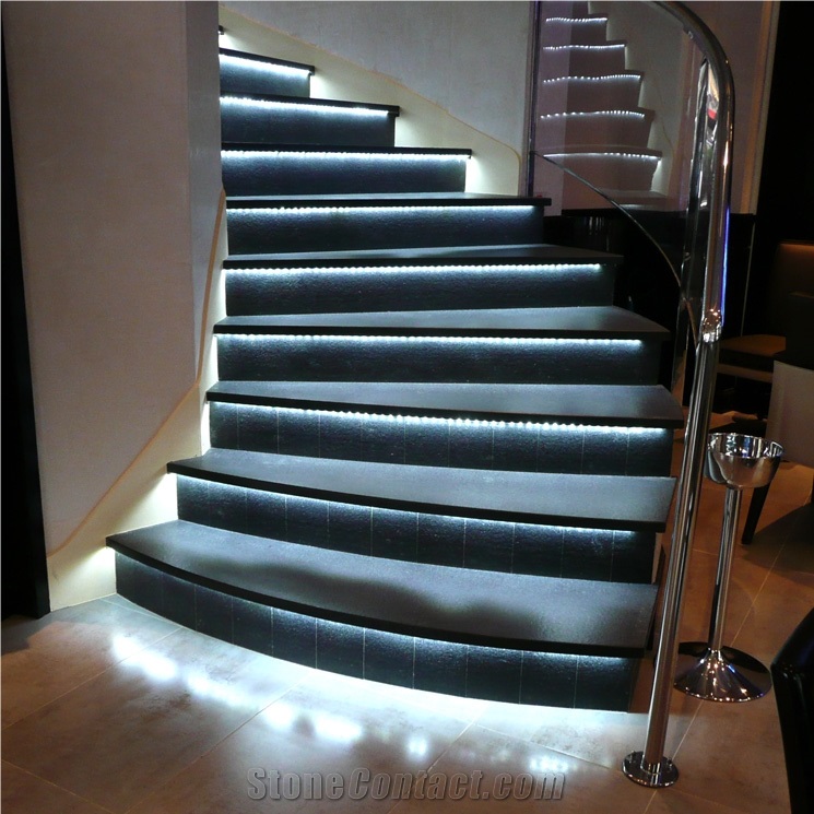 Zimbabwe Black Granite Staircase