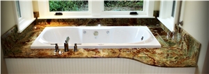 Multicolor Green Onyx Bathtub Deck Multicolor Green Onyx Bathtub Deck