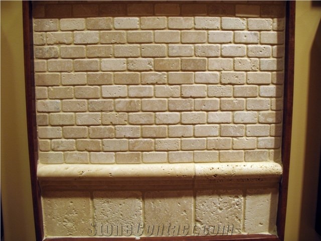 Travertine Kitchen Backsplah, Beige Travertine Kitchen Design