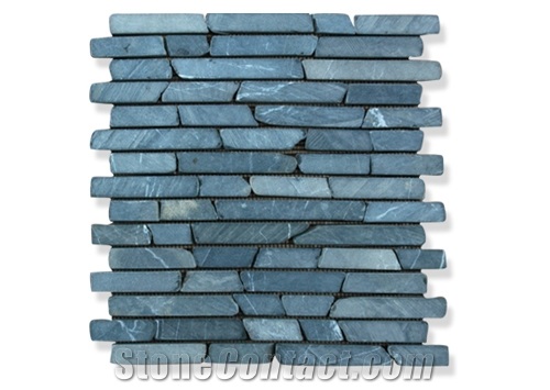 Mosaic - Stick Grey Marble, Cremanata Grey Marble Mosaic