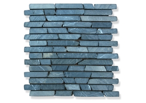 Mosaic - Stick Grey Marble, Cremanata Grey Marble Mosaic