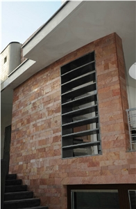Lalzamin Slate Exterior Wall Tiles, India Red Slate