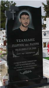 Laser Etched Portrait on Granite Monuments, Absolute Black Granite Monuments
